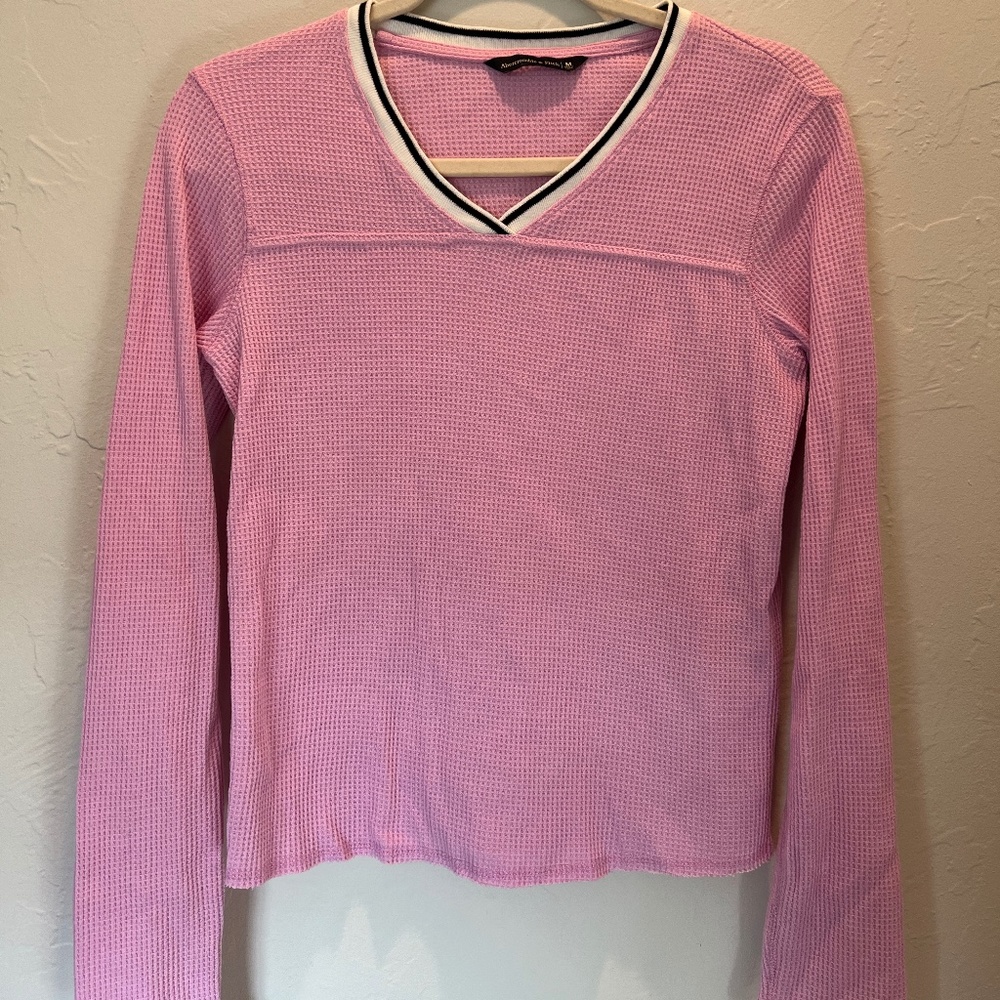 Abercrombie & Fitch Long Sleeve V-Neck Thermal Top